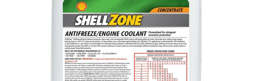 Линейка качественных антифризовых жидкостей Shell Antifreeze