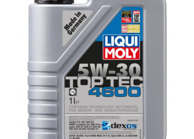 Масло наивысшего класса марки LIQUI MOLY Top Tec 4600 5W30 — для современных дизельных, многоклапанных и бензиновых двигателей